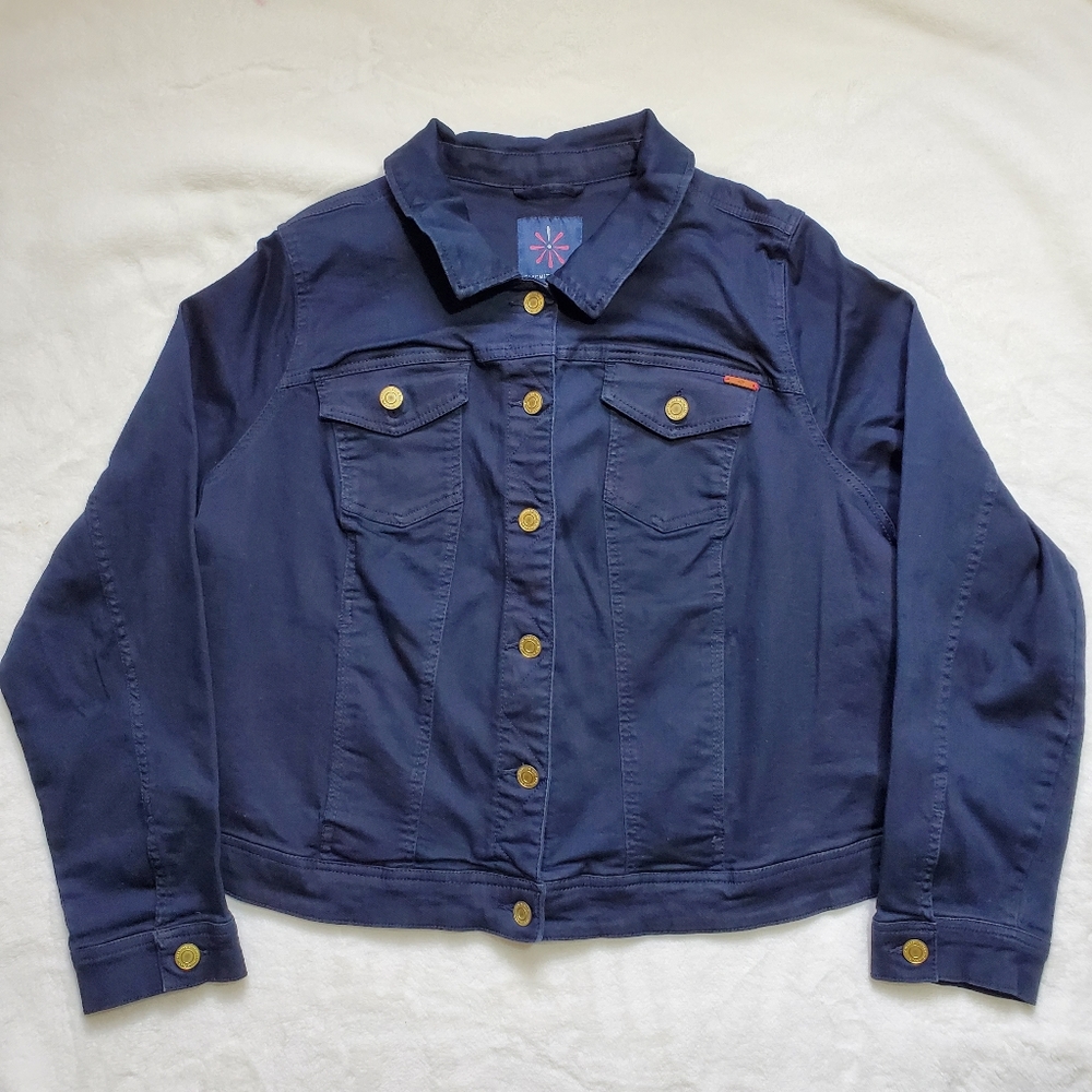 ISAACMIZRAHI live women's 18W navy blue denim jacket